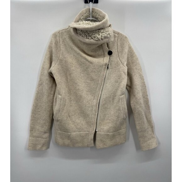 Vintage Gap Women Medium Coat Lambswool Funnel Neck Y2K Retro Cozy Indie Preppy - Picture 3 of 15